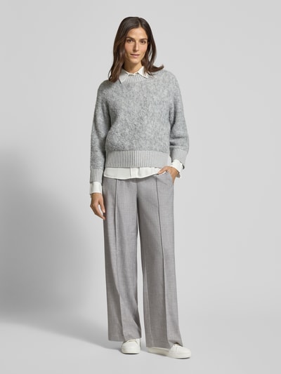 OPUS Stoffen broek met lengtenaden, model 'Maiga cozy' Lichtgrijs gemêleerd - 1