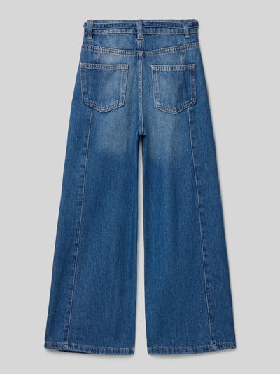 Mango Jeans mit weitem Bein und Bindegürtel Blau 3