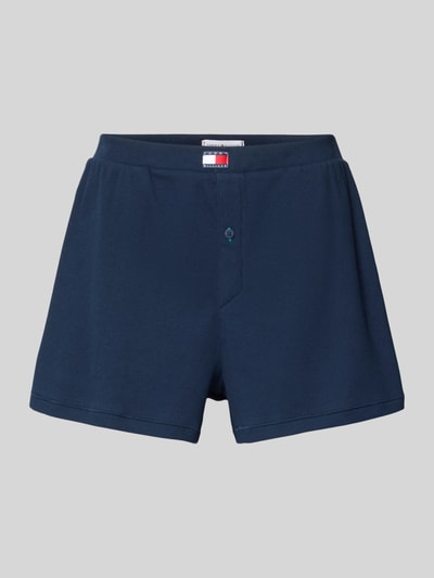 Produktfoto, Regular Fit Pyjama Shorts aus Baumwoll-Mix von Tommy Hilfiger in Optik: Unifarben mit Label-Patch, Ripp, seitliche Eingrifftaschen.