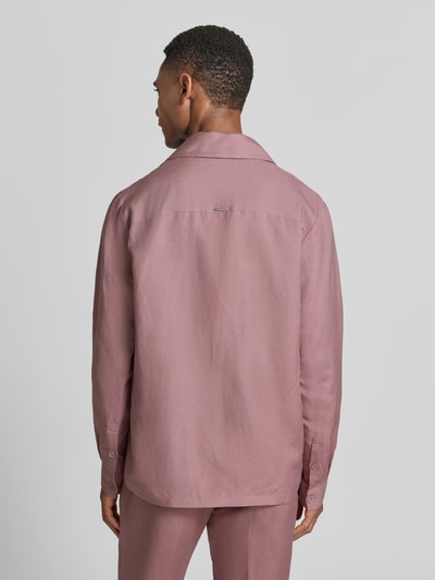 Antony Morato Regular Fit Hemdjacke aus Leinen-Viskose-Mix Rostrot 5