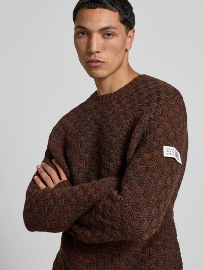 MM6 Maison Margiela Slim Fit Pullover aus Schurwoll-Mix Mittelbraun 3