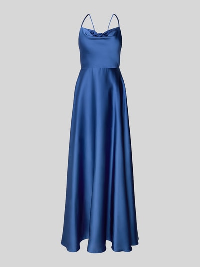 Laona Avondjurk met cascadehals Bleu - 2
