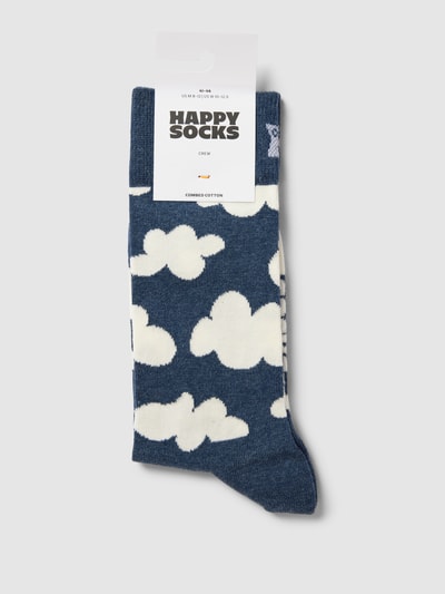 Happy Socks Socken im Allover-Look Modell 'Cloudy' Dunkelblau 3