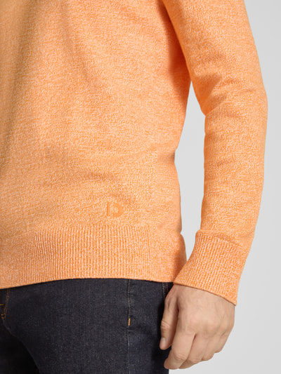 Tom Tailor Denim Regular fit gebreide pullover van katoen Zalm gemêleerd - 3