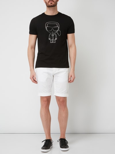 Karl Lagerfeld T-shirt met met rubber beklede logoprint Zwart - 1