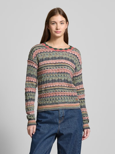 Pepe Jeans Strickpullover mit gerippten Abschlüssen Modell 'NADJA' Weiss 4