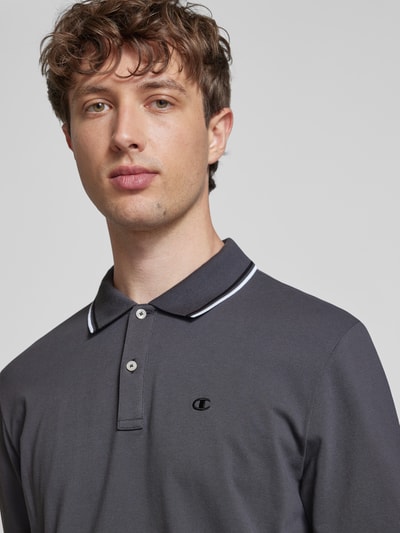 CHAMPION Regular Fit Poloshirt mit Logo-Stitching Anthrazit 3