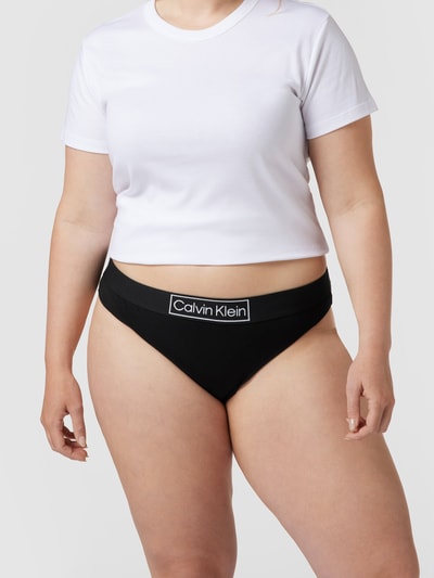 Calvin Klein Underwear Slipy z napisem z logo Czarny 3