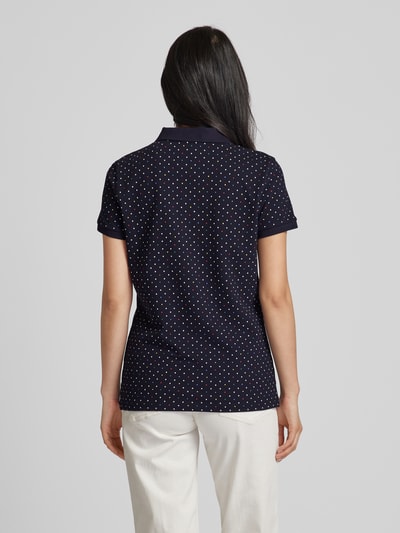 Montego Slim Fit Poloshirt mit Allover-Muster Dunkelblau 5