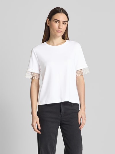 Marc Cain T-Shirt mit Spitzenbesatz Weiss 4