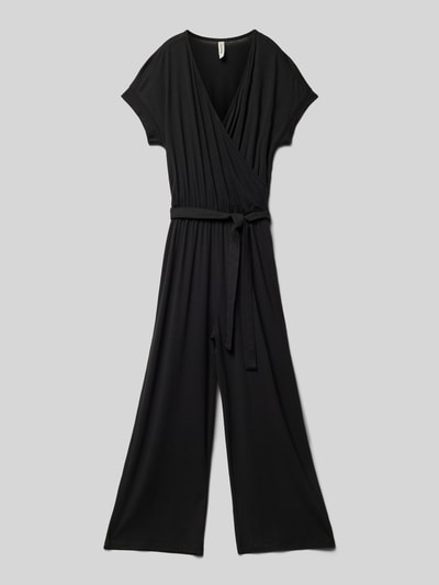 Blue Effect Jumpsuit aus Viskose-Mix mit V-Ausschnitt Black 1