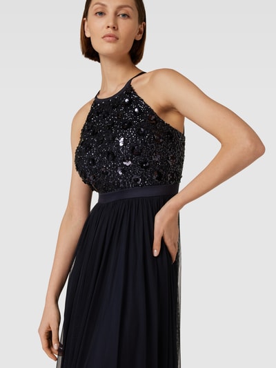 Jake*s Cocktail Abendkleid mit Paillettenbesatz Marine Melange 3