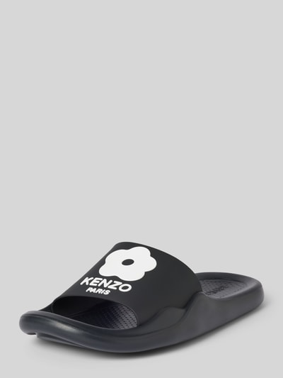 Kenzo Slides mit Label-Print Black 2