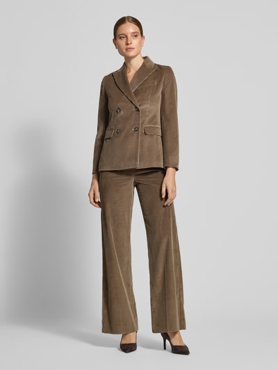 Weekend Max Mara Regular Fit Cordhose mit Bundfalte Taupe 1