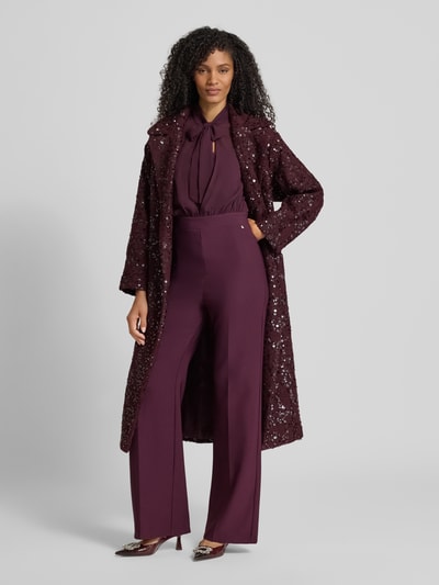 Rinascimento Jumpsuit mit Bundfalten Bordeaux 1