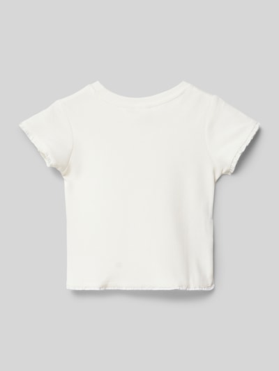 Mango T-Shirt mit Rüschen Weiss 3