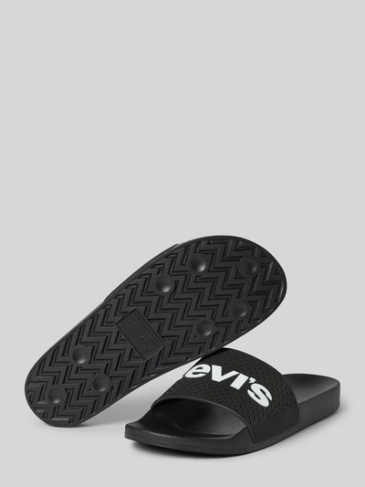 Levi's® Slippers met labelprint, model 'JUNE PERF' Zwart - 4