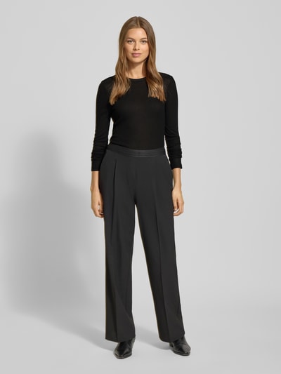 OPUS Shirt met lange mouwen en ronde hals, model 'Sumelika' Zwart - 1