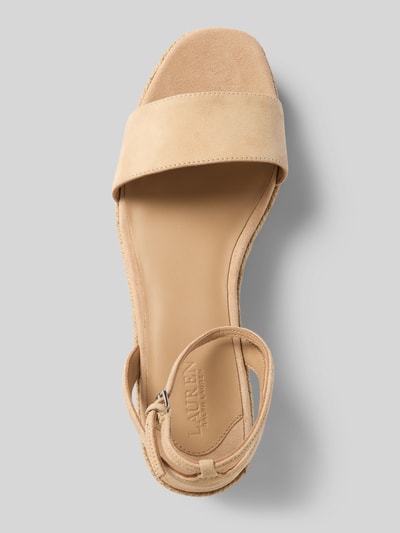 Lauren Ralph Lauren Wedges aus Leder mit Logo-Detail Modell 'LEONA' Sand 3