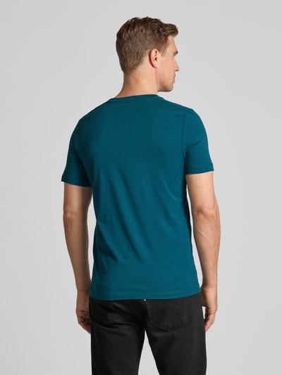 s.Oliver RED LABEL Regular Fit T-Shirt aus reiner Baumwolle mit gummiertem Label-Print Petrol 5