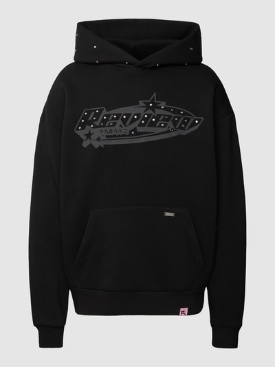 REVIEW Hoodie mit Label-Print Black 2