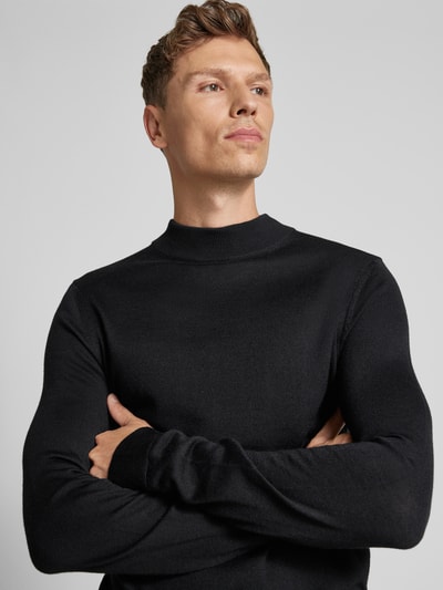 Christian Berg Men Gebreide pullover met turtleneck Zwart - 3