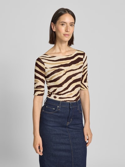 Lauren Ralph Lauren T-Shirt mit 3/4-Arm Modell 'JUDY' Mittelbraun Mel 4