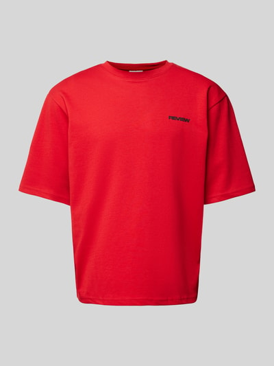 REVIEW T-shirt met labelprint Rood - 2