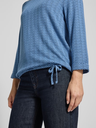 Tom Tailor Comfort fit shirt met lange mouwen van viscosemix Marineblauw - 3