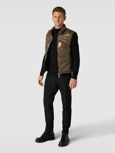 ARMANI EXCHANGE Bodywarmer met ritszakken, model 'Glossy MatMix' Leem - 1