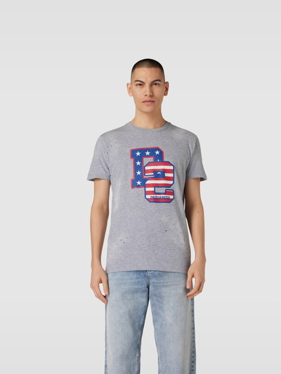 Dsquared2 T-Shirt mit Label-Print Hellgrau Melange 4