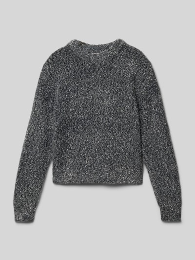 Only Sweter z dzianiny o kroju regular fit z efektem błyszczącym model ‘PIUMO GLITTER’ Srebrny 1
