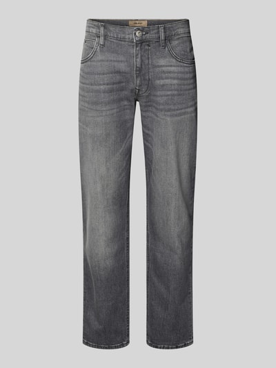 Produktfoto, Regular Fit Jeans mit Eingrifftaschen Modell 'ROCK' von Blend, mieszanka bawełny i elastanu, szerokość w rozmiarze 32/32: 46 cm, długość wewnętrzna nogawki 82 cm, kolor szary, tekstura denim