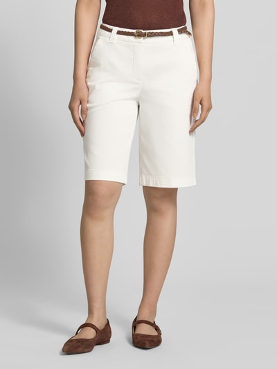 COMMA Bermudas mit Gürtel Weiss 4