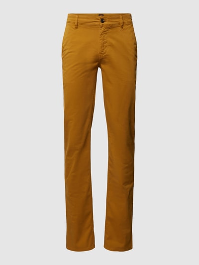 BOSS Orange Chinosy o kroju slim fit z naszywką z logo model ‘Schino’ Camel 2