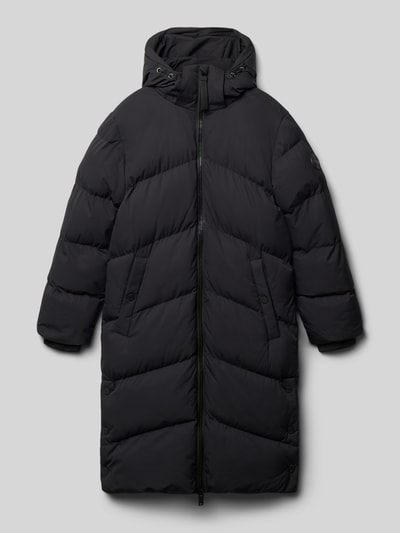 CARS JEANS Płaszcz pikowany o kroju regular fit z aplikacją z logo model ‘Hessya’ Czarny 1