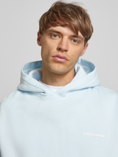 Pegador Oversized Hoodie mit Label-Print Hellblau 3