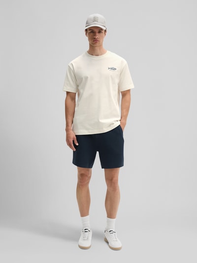 Marc O'Polo Loose Fit T-Shirt aus reiner Baumwolle mit Rücken-Motiv-Print Offwhite 1