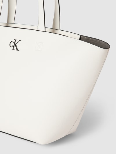 Calvin Klein Jeans Torba shopper z detalami z logo Biały 3