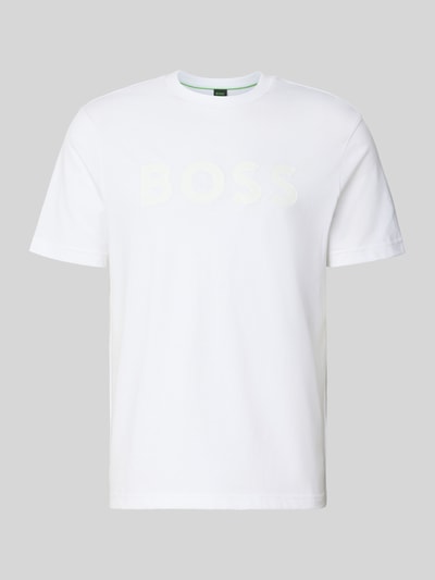 BOSS Green t-shirt o kroju regular fit z czystej bawełny model 'TS_STRUCTURE LOGO 1027473' Biały 1