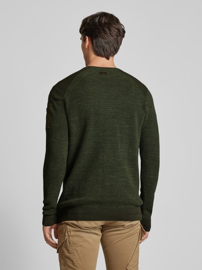 PME Legend Gebreide pullover met labeldetail Olijfgroen - 5