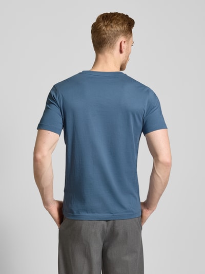 Lerros T-Shirt mit Label-Stitching Rauchblau 5