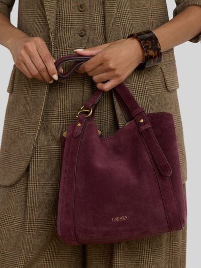 Lauren Ralph Lauren Henkeltasche aus echtem Schafsleder Modell 'TASHA' Bordeaux 1