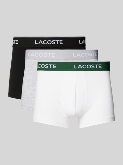 Lacoste Obcisłe bokserki z elastycznym paskiem z logo w zestawie 3 szt. Srebrny melanż 1