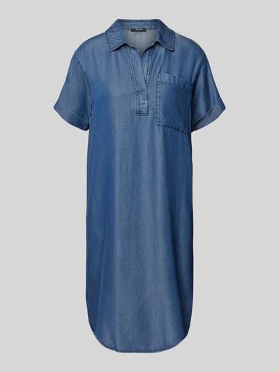 OPUS Knielanges Jeanskleid mit Brusttasche Modell 'Wasya' Jeansblau 2