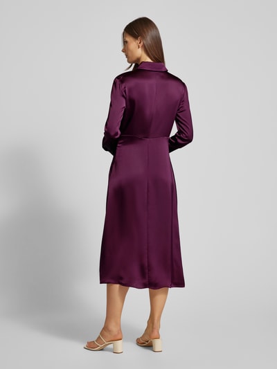 HUGO Hemdblusenkleid mit gelegte Falten Modell 'Keya' Aubergine 5