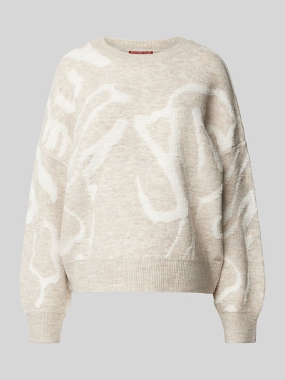 QS Gebreide pullover met extra brede schouders Beige - 1