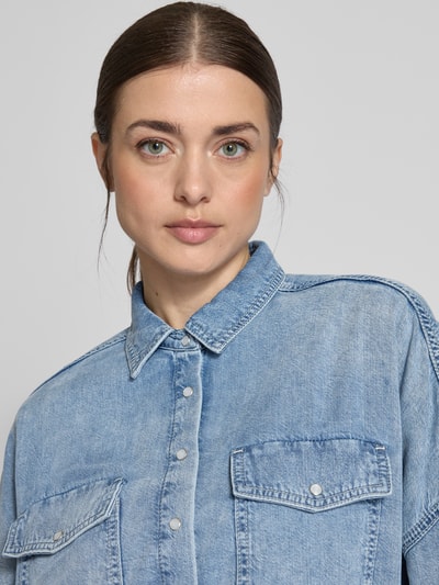 Mustang Overhemdblouse met drukknoopsluiting, model 'Ruby' Jeansblauw - 3