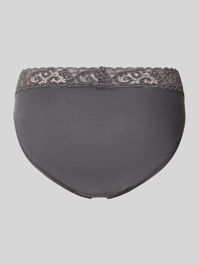 Hanro Slip mit französischer Spitze Modell 'MOMENTS' Dunkelgrau 3