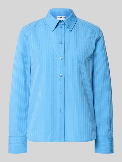 Jake*s Casual Regular fit blouse met lange mouwen met viscose, Hemelsblauw - 2